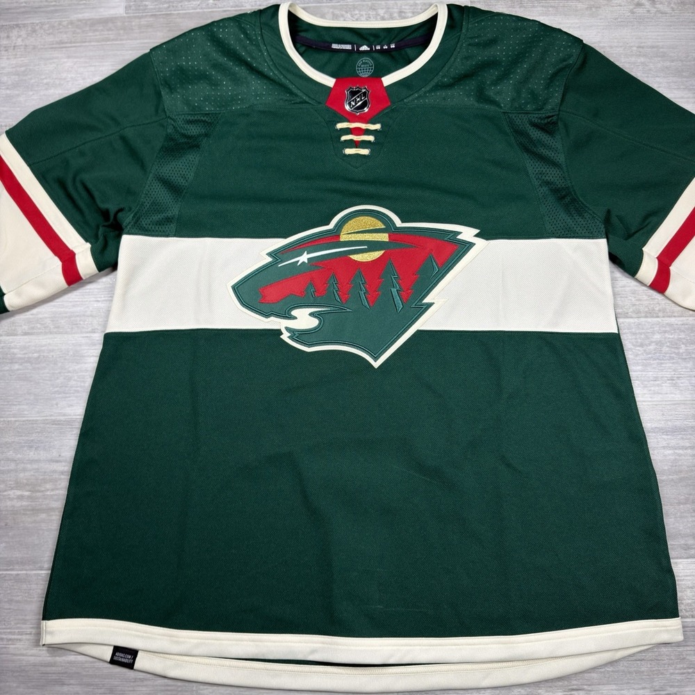 $230 Minnesota Wild Adidas Men's 54 Green Home Primegreen Authentic Jersey New